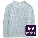 M&S boys pure cotton open knit jumper blue 6-9 months, imported from the UK