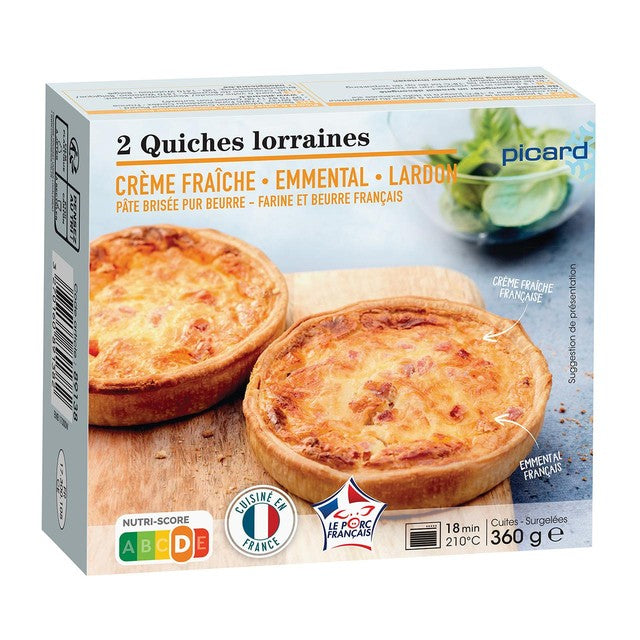 Picard Lorraine Quiches 2 pack, imported from the UK