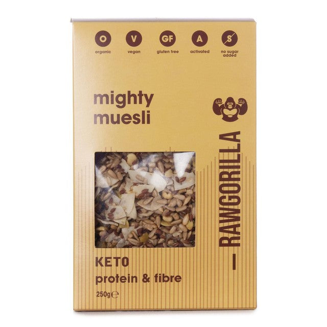 Raw Gorilla Mighty Muesli Keto 250g, imported from the UK