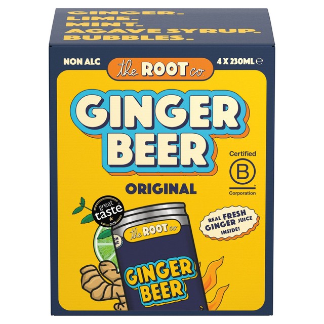 The Root Co original ginger beer 4x230ml (British brand)