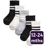 M&S Baby Cotton Socks Black 5 Pack 12-24 Months