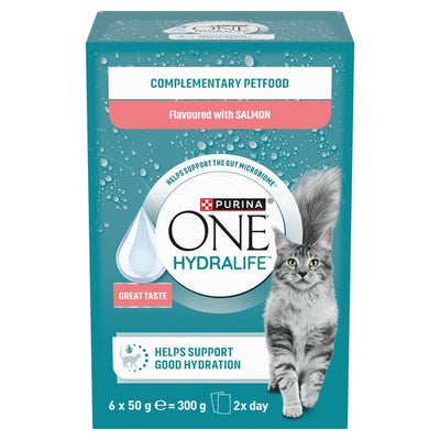 Purina One Hydralife Cat Liquid Salmon Hydration Supplement 6 x 50g