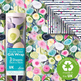 Deva Designs Blooming Blush Double Sided Wrap Sheets Gift Wrapping Paper 3 Pack