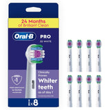 Oral-B 3D White toothbrush heads 8 pack, imported from the UK