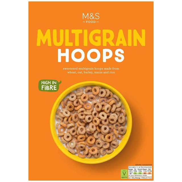 M&S multigrain cereal hoops 375g, imported from the UK