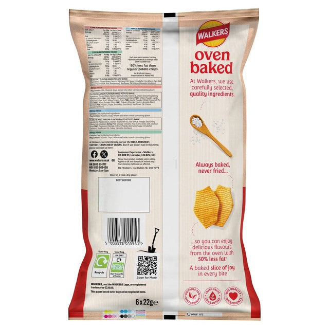 Walkers Baked mixed flavour potato crisps 6 x 22g (British brand)