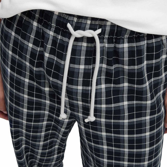 M&S men's cotton checked loungewear bottoms navy 2XL, UK version