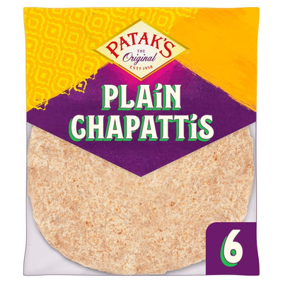 Patak's Plain Chapattis Indian Flatbread Pack of 6
