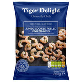Tiger Delight cooked peeled king prawns 250g (British brand)