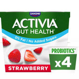 Activia Strawberry No Added Sugar Fat Free Yogurt 4x115g