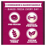 Warburtons Cinnamon & Raisin Bagels 5 Pack (British brand)