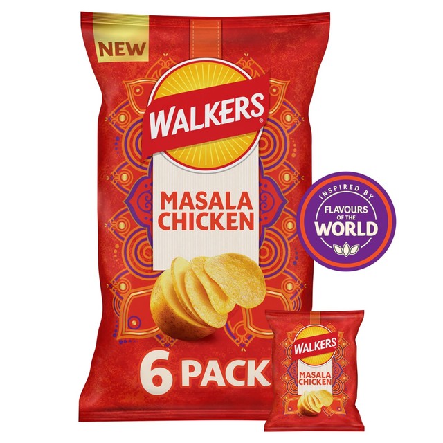 Walkers Masala Chicken Flavour crisps 150g (British brand)
