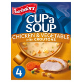 Batchelors Cup a Soup Chicken & Vegetable with Croutons Instant Soup 4 Sachets 110g