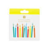 Talking Tables rainbow colour flames birthday candles pack of 12 (British brand)