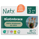 Naty BioEmbrace nappies Size 3 (4-9kg), imported from the UK