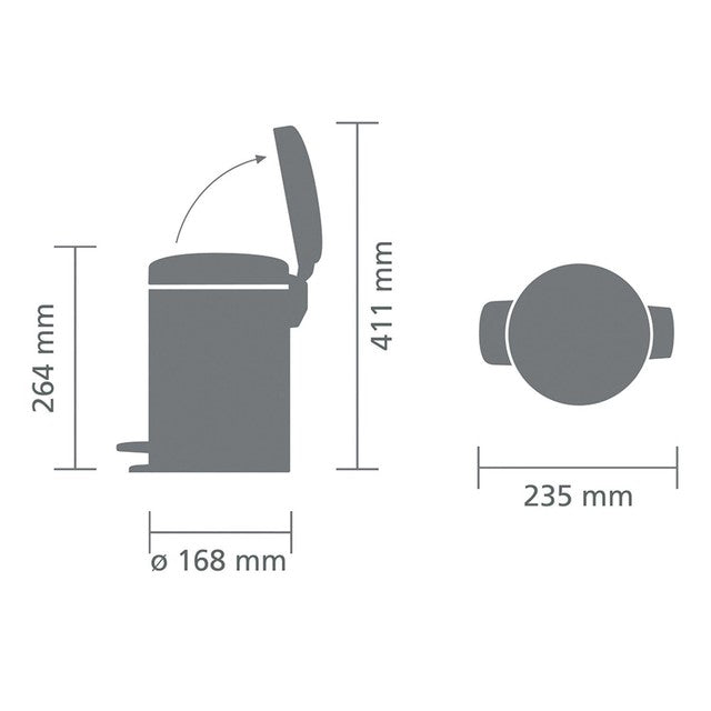 Brabantia Pedal Bin White 3L - British product