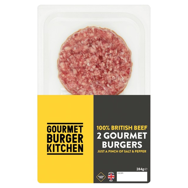 Gourmet Burger Kitchen Beef Burgers Salt and Pepper 342g, UK version
