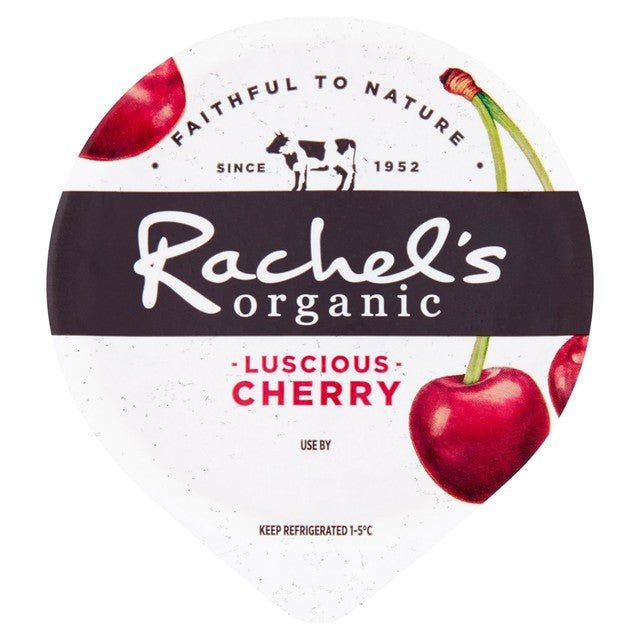 Rachel's Organic cherry yoghurt 150g, imported from the UK