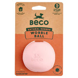 Beco Natural Rubber Wobble Ball Pink Dog Toy