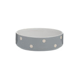 Mason Cash Polka Dot Grey pet bowl 13cm, imported from the UK