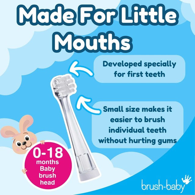 Brush Baby Babysonic replacement brush heads for 0-18 months - British product