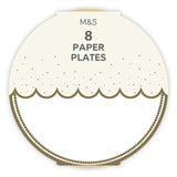 M&S White Paper Plates 23cm