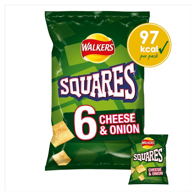Squares Cheese & Onion crisps 6x22g multipack (British brand)
