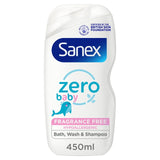 Sanex Zero% Fragrance Free Baby Bath and Shampoo 450ml (British brand)