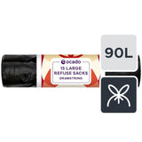Ocado Large Black Drawstring Refuse Sacks 90L Pack of 15