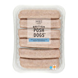 M&S Posh Dogs pork sausages 600g, imported from the UK