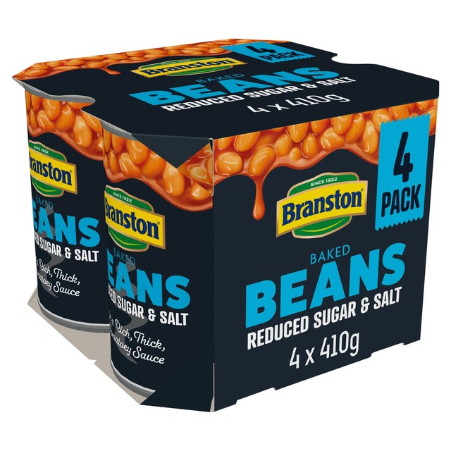 Branston reduced salt and sugar baked beans 4 x 410g - British product
