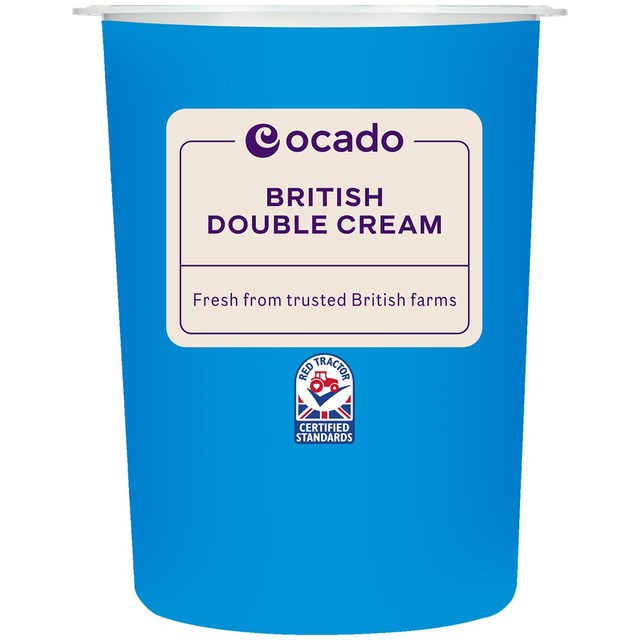Ocado double cream, imported from the UK