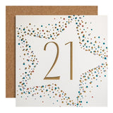M&S Premium Star 21st Birthday Card 15cm x 15cm