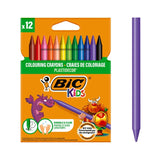 BIC Kids Plastidecor crayons assorted colours 12 pack - British product