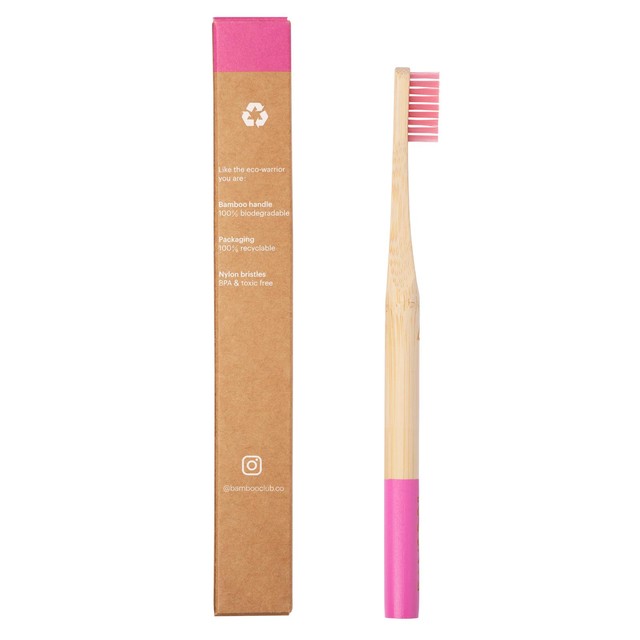 Bamboo Club Pink Adult Toothbrush - British product