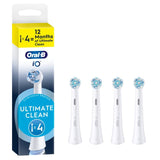 Oral-B iO Ultimate Clean White Replacement Electric Toothbrush Heads 4 Pack