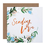 M&S Simple Wreath Sending Love Blank Card 15cm x 15cm