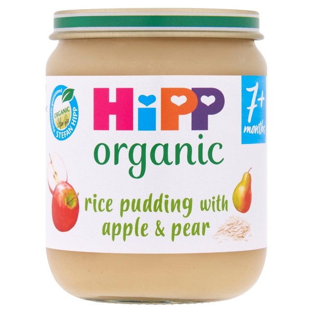 HiPP Organic Rice Pudding with Apple & Pear 160g baby food, UK version