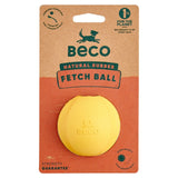 Beco Pets Natural Rubber Fetch Ball Yellow Dog Ball Toy