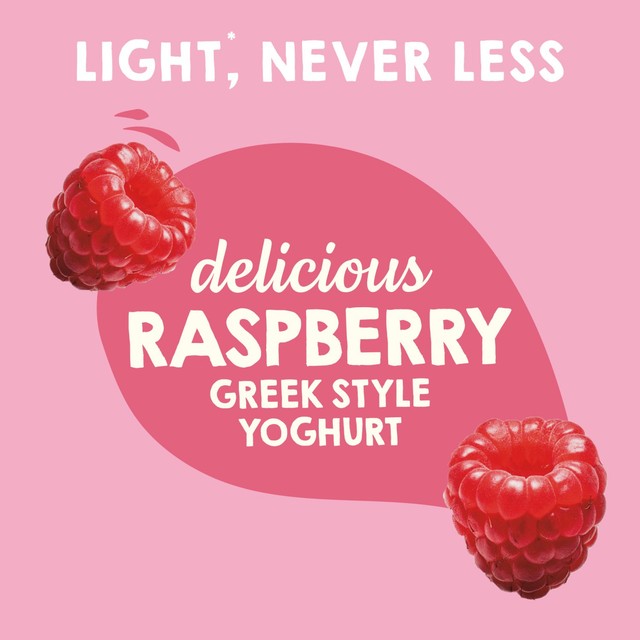 Light & Free raspberry Greek style yoghurt 4 x 115g multipack, UK version