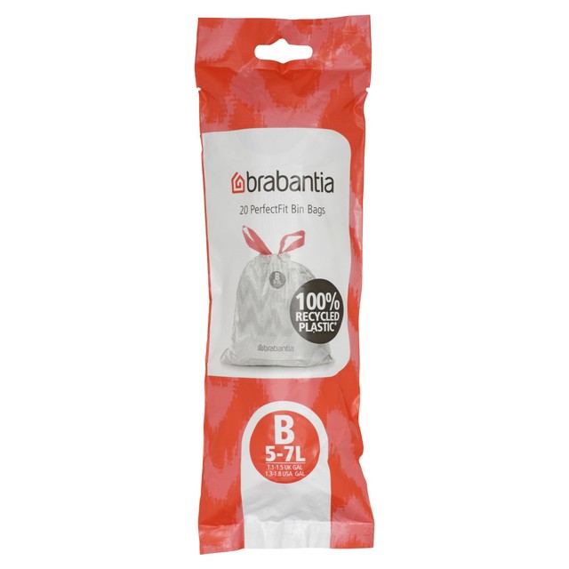 Brabantia B Smartfix bin liners for 5-7L bins 20 pack - British product
