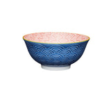 KitchenCraft Blue Arched Pattern Ceramic Bowls Set of 2