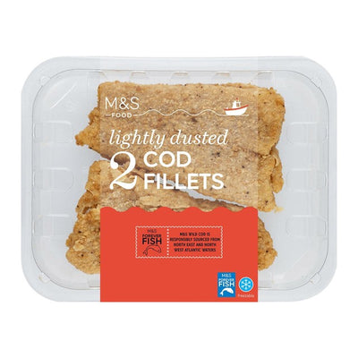 M&S 2 Lightly Dusted Cod Fillets Frozen Fish Fillets 260g