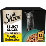 Sheba Select Slices Poultry in Gravy Wet Cat Food Pouches 12 x 85g