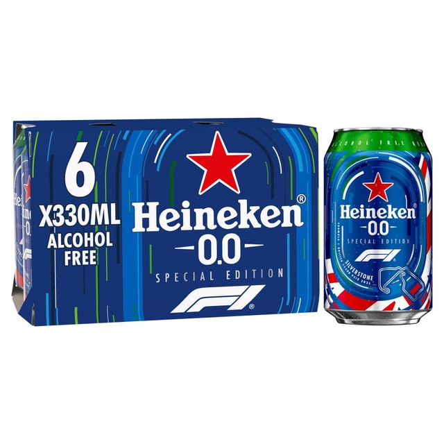 Heineken 0.0 alcohol free beer 330ml can, UK version