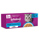 Whiskas 1+ Adult Wet Cat Food Pouches Fish Favourites in Jelly 80 x 85g