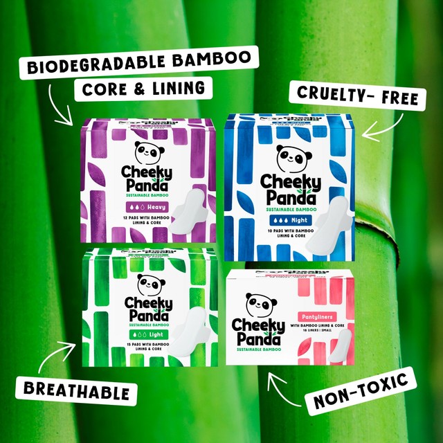 The Cheeky Panda bamboo period pads light 240mm 15 pack (British brand)