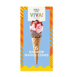 M&S rainbow waffle cones 75g, imported from the UK