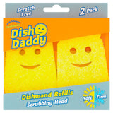 Scrub Daddy Dishwand Refill Head Yellow Scourer 2 Pack