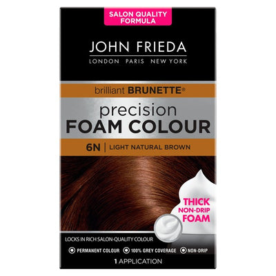 John Frieda Precision Foam Colour Light Natural Brown 6N Permanent Hair Colour 32ml Kit